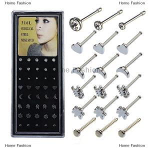 [COD] Home Fashion Nature Power YUNZE 40pcs Nose Rings Bone Stud Pin 20G Stainless Steel Body Jewelry
