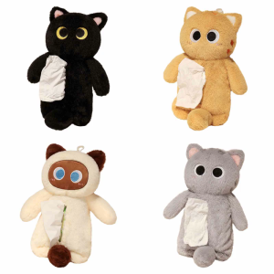 Elegant Plush Cats Tissue Box Cover Practical Plush Cats Tissue Box Cover with Warm Touch for Various Room Setting s
