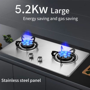 Gas Stove Embedded Liquefied Petroleum Gas Stainless Steel Large Size Gas Stove Double Furnace