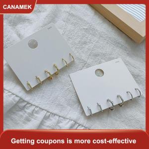 【CANAMEK】 3 cái bộ đơn giản hợp kim bạc vàng hình học vòng tròn Hoop bông tai cho các cặp vợ chồng đồ trang sức quà tặng