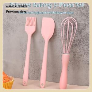 [COD] 3PCS SET Silicone Baking Set Cake Cream Spatula Scraper Kitchen Household Egg Whisk Barbecue Oil Brush Gadget Kitchen Supplies