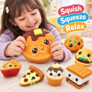 Sweet Home.my Slow Rising Waffle Squishy Toy Soft PU Fidget Toy Stress Relief Squeeze Toy Cute Cartoon Ideal Gift For Kids