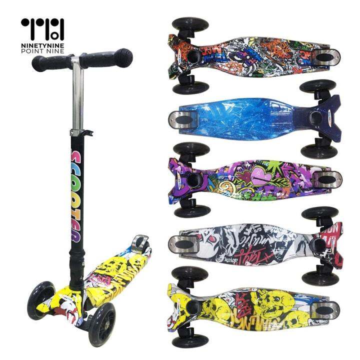 99.9 Foldable Kick Scooter with LED Lighting Wheels for Boys [1260 ...