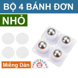 Combo 4 Bánh Xe Mini Tiện Dụng Gắn Đồ Vật Giúp Di Chuyển Kệ Hộp Giá Để Đồ Xoay 360 Độ