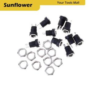 🎀🎁【Special price】Sun 10ชิ้นแหล่งจ่ายไฟ DC-022B แจ็คซ็อกเก็ตหญิงแผงเชื่อมต่อ5.5x2.1มม