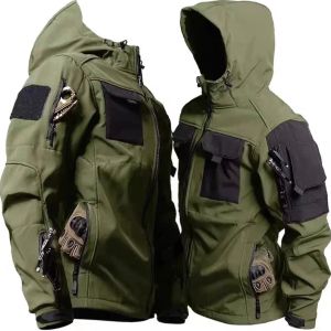 Winter Jacket for Men Mens Fall/Winter Clothing Warm Windproof Hooded Jacket Casual Large Size Outerwear