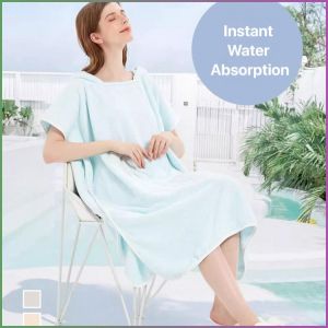 ผ้าเช็ดตัวมีฮู้ด บ้าน นุ่มและระบายอากาศได้ดี ผ้าเช็ดตัวคลุม ทนทาน นุ่มและบาง เป็นมิตรต่อผิว