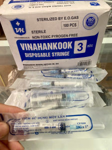 VINAHANKOOK Bơm tiêm sử dụng 1 lần Vinahankook 3ml/cc tiêm thuốc vắcxin trong cơ sở y tế bệnh nhân