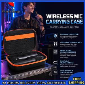 Vktech Lightweight Microphone Carrying Case for JBL PartyBox Wireless Mic with Rechargeable Battery and Secure Fit