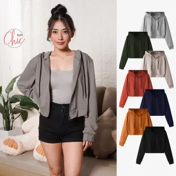 Shop Hoodie Crop Top Jacket Women Terno with great discounts and prices online Oct 2024 Lazada Philippines