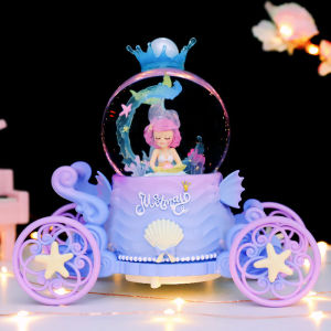 Car Color Light Kuromi Crystal Ball Music Glass Glowing Rotating Music Childrens Girls Birthday Gift
