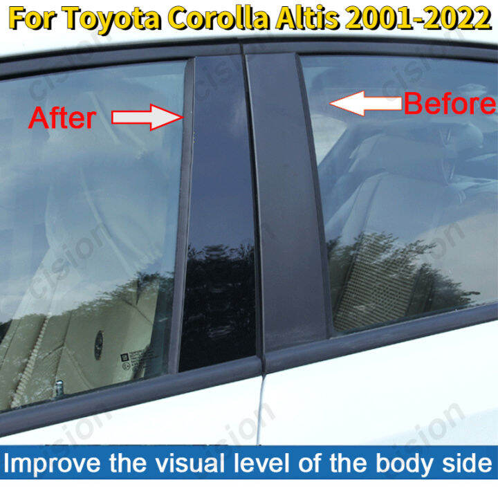 6/16Pcs Car Window Door Column B C BC Mirror Effect Pillar Post Cover ...