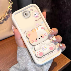เคสสำหรับซัมซุง j7 prime j4 plus j6 plus ซัมซุง j4+ ซัมซุง j6+ เคสศัพท์แบบนุ่ม ซิลิโคนกันกระแทก ดีไซน์ใหม่สวยงาม ลายการ์ตูนแมวพร้อมที่วางกระจก JTMMZJ01