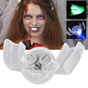 Light Up Flashing Mouthpiece LED teeth Party Favor Rave Glow Mouth Piece Flashing Colorful Mouth Guard Fun Party Rainbow Flashing Led Light Up Mouth Braces Piece Glow Teeth For Halloween Party Rave