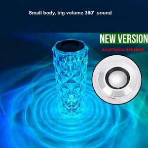 NEW Diamond Rose Bluetooth Speaker +16 Color RBG Table Light Bedroom  Charging Acrylic Light LED Crystal Touch 3D Lampu