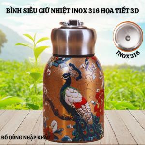 Bình siêu giữ nhiệt INOX 316 họa tiết 3D dung tích 300ml hàng nội địa Trung cao cấp-Phiên bản 2027