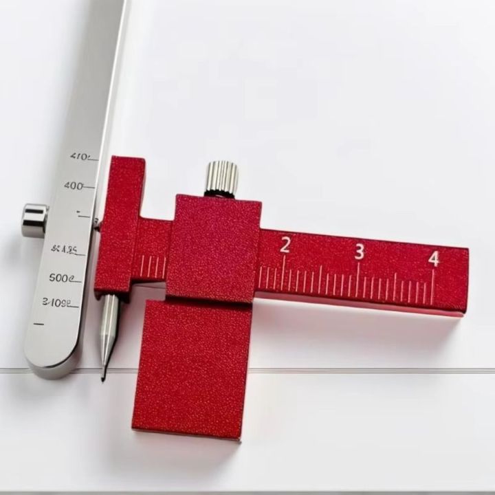 WANZHOU Red Equidistant Scribing Ruler Professional Measuring Contour ...
