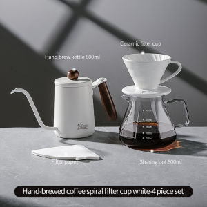 BINCOO Hand Brewed Coffee Pot Set Coffee Equipment Filtering and Sharing Pot Manual  Set for Household Office and Travel