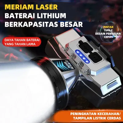 HOHODALINK Headlamp LED 500W Penerangan Terus Menerus Selama 800 H Senter Super Terang Lampu Depan Luar Yang Kuat Lampu Depan Tahan 186500mah COD