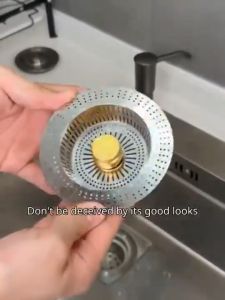 【✅SG Stock】Kitchen Sink Filter 304 Stainless Push-type Anti-Clog Strainer Eodorant Insect-proof