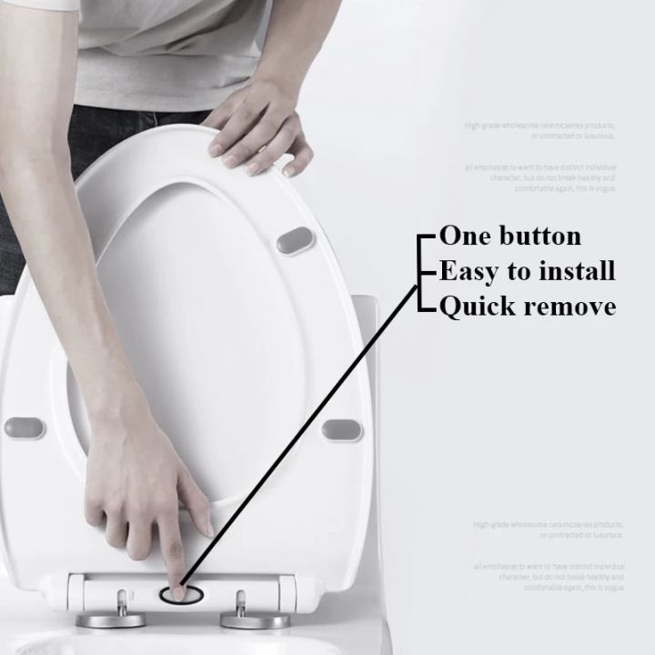 V Shape Toilet Seat UF Material Slowly Closing Toilet Cover WC Install