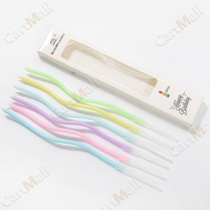 Colorful Spiral Candle Twisty Birthday Candles for Birthday Wedding Party and Cake Decoration 6pcs