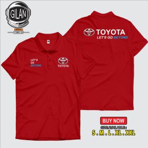 GILAN Polo Shirt Kaos Baju Kerah Toyota LETS go Beyond T-Shirt Otomotif