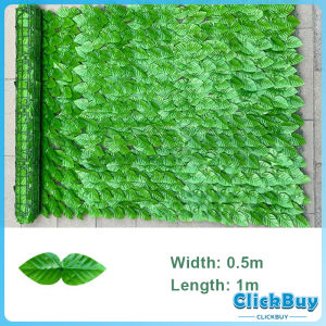 C.B.【มีสินค้าในสต๊อก】 หญ้าเทียมพลาสติก ใบไม้เทียมตกแต่งผนัง 3D ขนาด 0.5x1 เมตร รั้วต้นใบไม้ปลอม ถอดออกได้ Artificial leaf fence