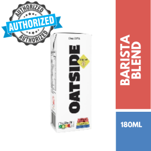Oatside Barista Blend Oat Milk 180mL Tetra Pack (24-Pack) - Cafe-Grade Milk for Home & Office