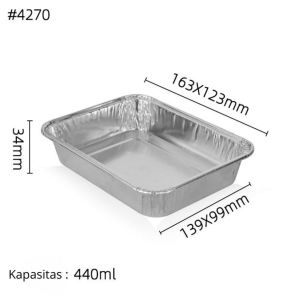 10 PCS Tray Aluminium Foil Petak Besar Ukuran 16 x 14 CM / Loyang Alumunium Foil tipe 4270 + Tutupan Alumunium Foil