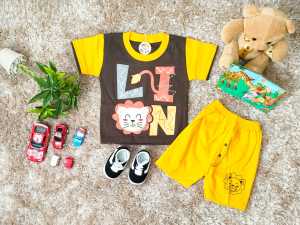 Setelan Anak Bayi Laki-Laki Motif Beep Lion Estimasi Usia 3-12 Bulan
