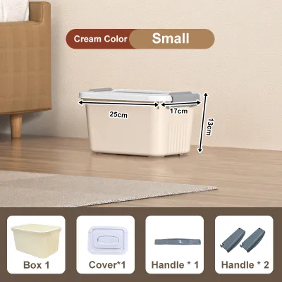 Bincoo Cream Style Storage Box With Handle And Wheels High Capacity Stackable Sealed Toy Storage Organizer With Lock