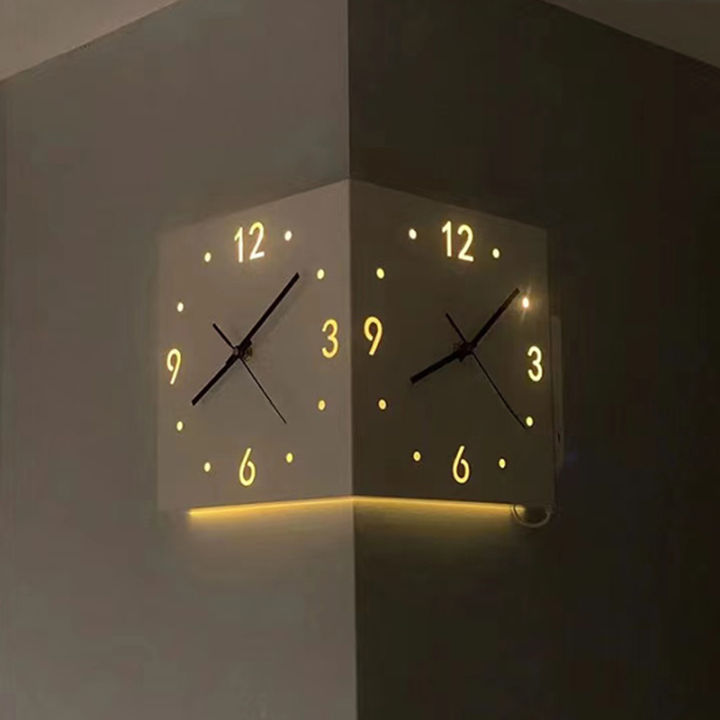 Nordic Double Sided Wall Clock Modern Creative Living Room Wall