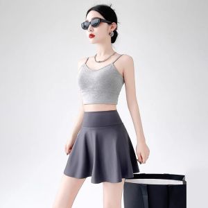 กระโปรงกางเกงเอวสูงสำหรับโยคะ ดีไซน์ป้องกันโป๊แบบสองชั้น นุ่มสบายเหมาะสำหรับโยคะวิ่งและออกกำลังกาย