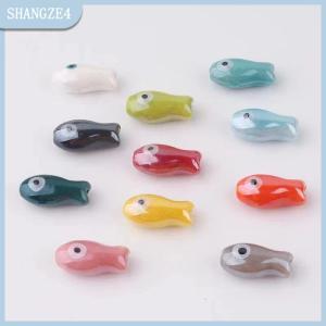 【SHANGZE4】 10pcs retro cá nhỏ hạt Charms gốm Spacer lỏng Hạt đối với trang sức làm thủ công handmade DIY Vòng đeo tay phụ kiện