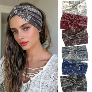 Vintage European Style Printed Womens Headband Summer New Fashionable Wide Headband Beach Outdoor Yoga Sports Headband H260729