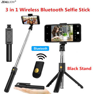 Zeallion 3 Trong 1 Bluetooth Không Dây Chân Máy Chân Đế Mở Rộng Ảnh Tự Sướng Thanh Cho iPhone Samsung Huawei Oppo Vivo Realme Tay Cầm Xách Tay Điều Khiển Từ Xa Không Dây Có Thể Điều Chỉnh Chân Máy Mini Ba Chân Mất Shoot Hình Video Trực Tiếp