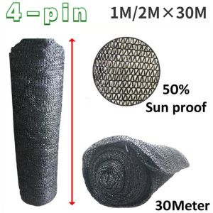 MLADEN 1M/2M X 30M Black Sun Shade Netting UV Resistant Shading Greenhouse Garden Mesh Sunblock Cloth 50% 70% 90%