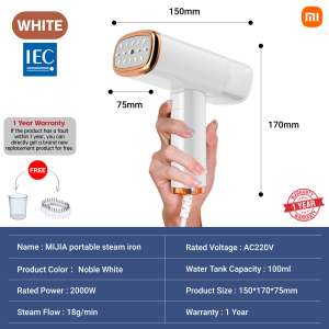Xiaomi MIJIA steam iron 2000W Handheld Foldable Mini portable iron steamer Travel Flat/Hanging Garment Steamer electric iron Dry/Wet ironing machine