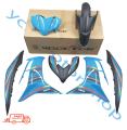 YAMAHA LC135 FI LC 135 FI 135LC FI V8 DOCTOR NEW DESIGN BODY COVER SET COVERSET STICKER TANAM STD BSA BIRU AQUA BLUE. 