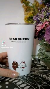 STARBUCKS X LINE FRIENDS COLLECTION LINE FRIENDS Brown and Cony white Stainless Steel Tumbler (12oz)