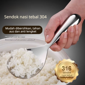 Sendok nasi anti lengket stainless steel/sendok nasi stainless steel/sendok nasi anti lengket dapur/sekop nasi/sendok nasi besar rumah tangga/sendok nasi prasmanan kantin
