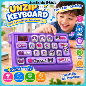 Push Pop Game Console for Kids Unzip Keyboard Electronic Fidget Toy Stress Relief Brain Game for Boys Girls 3+