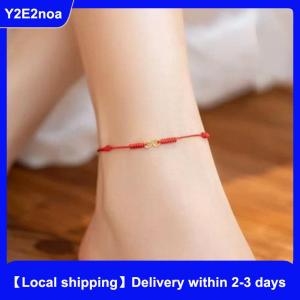 【Local shipping】 Hand Braided Red Rope Bracelet Alloy Hand Rope Couple Bracelet Simple Buckle Ethnic Original Female Accessory