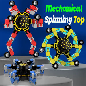 Transformable Mechanical Fidget Spinner Deformable Fingertip Gyro Silent Bearing Stackable Spin Anti-Anxiety Stress Relief Educational Creative Sensory Toy for Kids Adult
