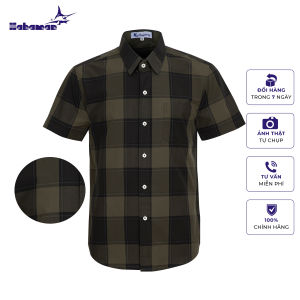 Áo sơ mi nam caro HAHAMAN cotton hộp cao cấp ngắn tay xịn SMH6020