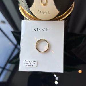 Kismet แหวนมินิมอล ตัวเรือนสแตนเลส ทรงเหลี่ยมเพชร หน้ากว้าง 3 มิล ชุบสีทอง (24k Gold) Gray & Gold Jewelry [KRN163]