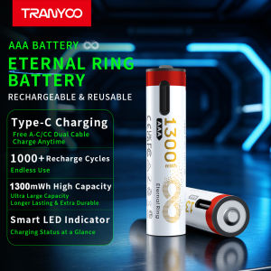 Tranyoo 4x Rechargeable Battery Kit AA/AAA 3600mAh/1300mAh 1000+ Cycles Original Eternal Loop Batter