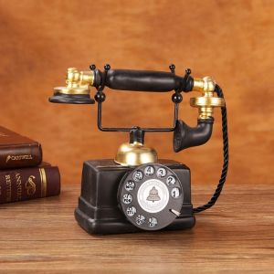 DIVATEN Resin Vintage Telephone Model Gift Photography Props Artificial Telephone Model Exquisite Home Decoration Antique Desktop Ornament Home
