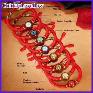 Colorfulswallow 12 Zodiac Tám Người bảo trợ thần của sự giàu có benmingfo người bảo trợ smulet dây đỏ dệt tay có thể điều chỉnh tay dây vòng đeo tay